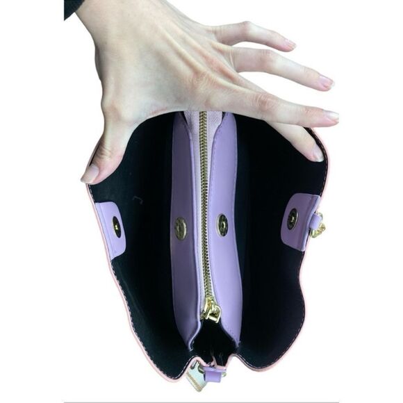 3 Pocket Elegant lotus flower multicolor charm Bucket Bag - Picture 4 of 5